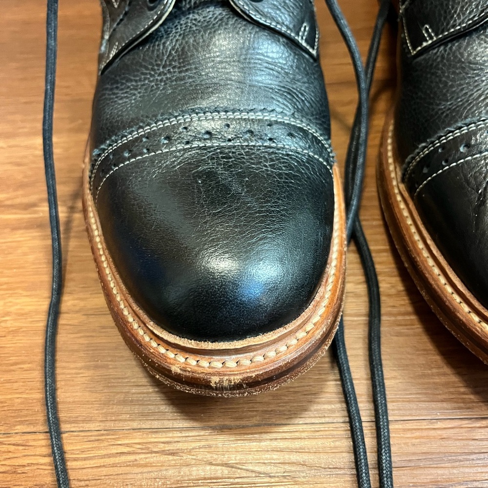 Stacy Adams Brockton Cap Toe Lace Boot 11D Black OLD MAN COMFORT pre-owned - Picture 5 of 11